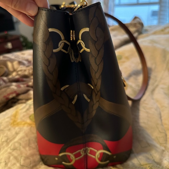 Lauren Ralph Lauren Leather Blue and Red Women's Bag - Picture 10 of 16